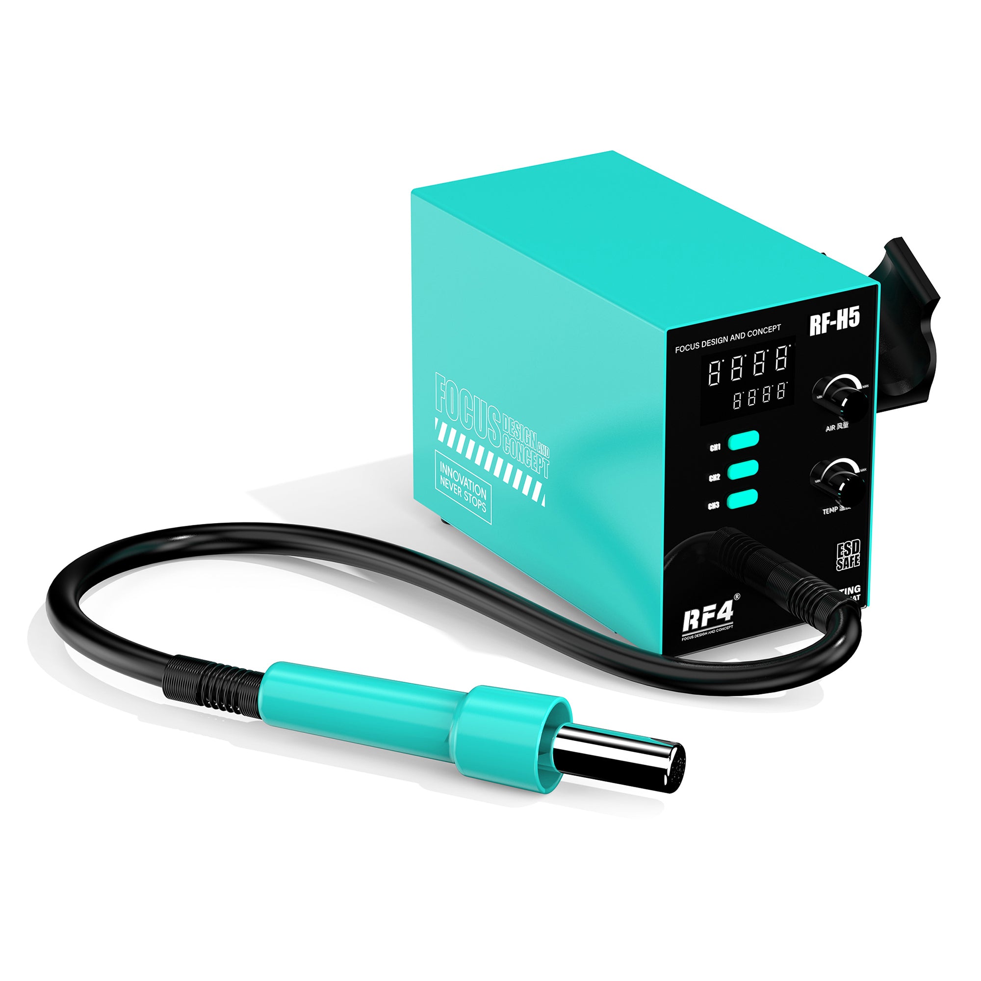 RF4 RF-H5 800W BGA Rework Solder Station Soldering Heat Air Gun with 5 Nozzles RF4 RF-H5 800W BGA Rework Solder Station Soldering Heat Air Gun with 5 Nozzles